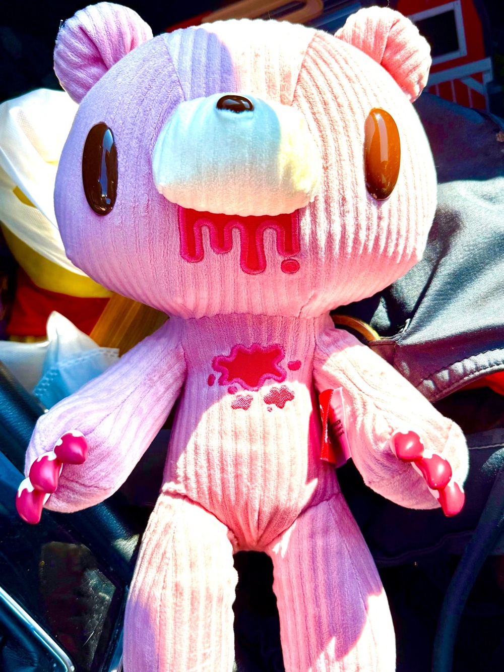 Plush Pink Bear Stuffed Animal – Soft Corduroy Kids Toy Taito No. 585